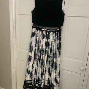 Betsy & Adam Elegant Black and White Gown